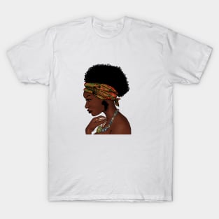 Proud African Woman with West African Pattern T-Shirt